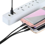 Cáp sạc dệt nylon 3 trong 1 USB dài 1,2m sang 8 Pin & USB-C / Type-C & Micro USB