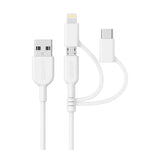Cáp dữ liệu ANKER 3 trong 1 8 chân + Micro USB + USB-C / Type-C có chứng nhận MFI