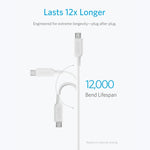 Cáp dữ liệu ANKER 3 trong 1 8 chân + Micro USB + USB-C / Type-C có chứng nhận MFI