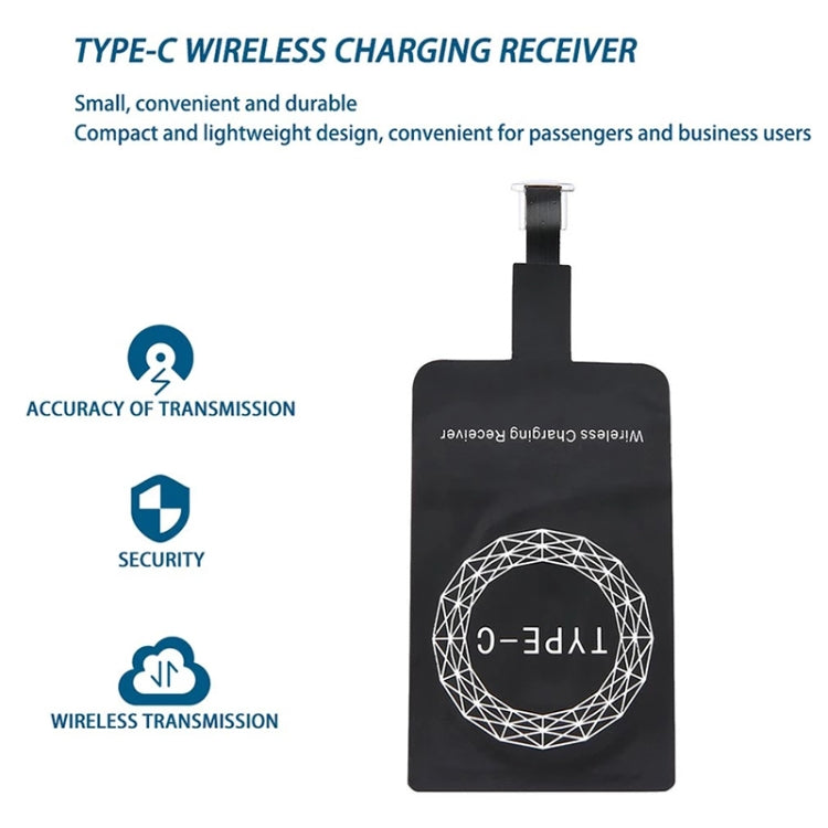 Bộ nhận sạc không dây chuẩn Qi 5V 800mA với cổng USB-C / Type-C, dành cho điện thoại Type-C