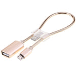 Cáp dữ liệu sạc bộ chuyển đổi OTG 2A Micro USB sang USB ống hợp kim nhôm dài 24cm có đầu nối USB-C / Type-C