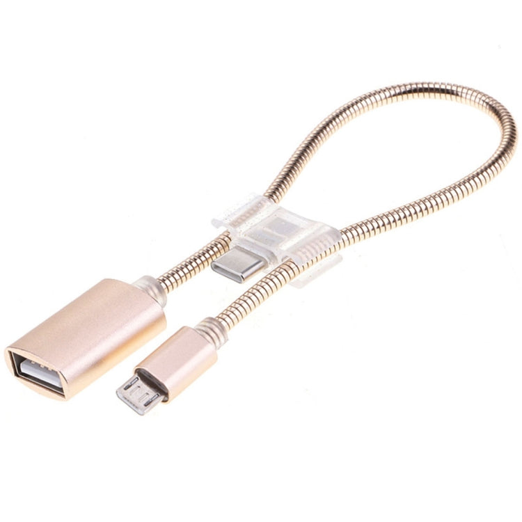 Cáp dữ liệu sạc bộ chuyển đổi OTG 2A Micro USB sang USB ống hợp kim nhôm dài 24cm có đầu nối USB-C / Type-C