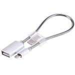 Cáp dữ liệu sạc bộ chuyển đổi OTG 2A Micro USB sang USB ống hợp kim nhôm dài 24cm có đầu nối USB-C / Type-C
