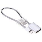 Cáp dữ liệu sạc bộ chuyển đổi OTG 2A Micro USB sang USB ống hợp kim nhôm dài 24cm có đầu nối USB-C / Type-C