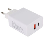 Bộ chuyển đổi phích cắm sạc nhanh 24W PD + QC3.0 EU, Phích cắm EU 24W