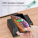 Bộ sạc đa chức năng X9 9 trong 1 QC 3.0 giao diện USB + 6 cổng USB + cổng PD 65W + sạc nhanh không dây QI với màn hình LED, X9