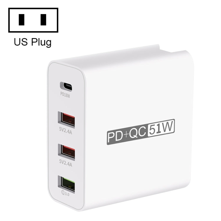 Bộ sạc du lịch USB 4 cổng sạc nhanh WLX-A6, phích cắm US
