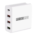 Bộ sạc du lịch USB 4 cổng sạc nhanh WLX-A6, phích cắm US