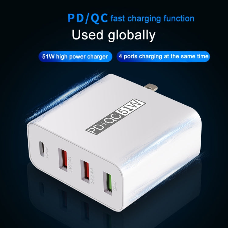 Bộ sạc du lịch USB 4 cổng sạc nhanh WLX-A6, phích cắm US