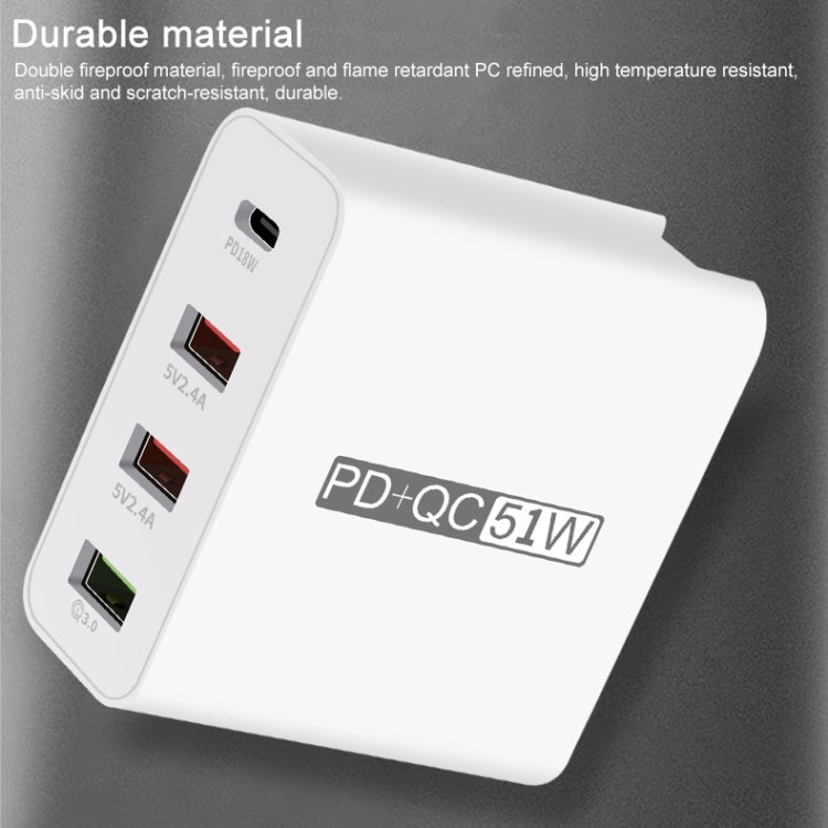 Bộ sạc du lịch USB 4 cổng sạc nhanh WLX-A6, phích cắm US