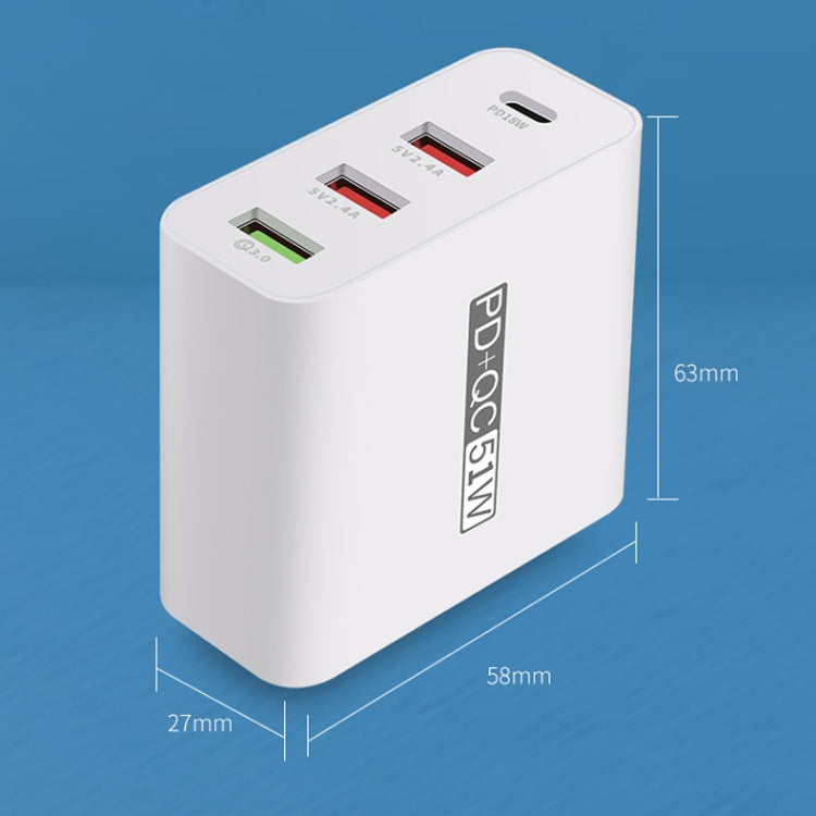 Bộ sạc du lịch USB 4 cổng sạc nhanh WLX-A6, phích cắm US