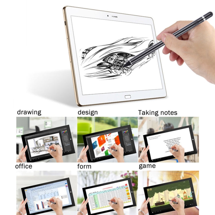 Bút cảm ứng điện dung sạc lại đa năng dài với đầu kim loại siêu mảnh 2.3mm cho iPhone, iPad, Samsung và các điện thoại hoặc máy tính bảng màn hình cảm ứng điện dung khác