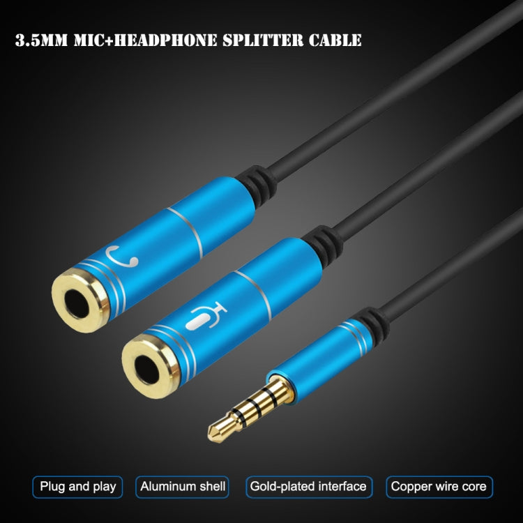 Cáp âm thanh chia 2 đầu 3.5mm đực sang đôi 3.5mm cái TPE đàn hồi cao 2 trong 1, dài cáp 32cm