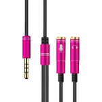 Cáp âm thanh chia 2 đầu 3.5mm đực sang đôi 3.5mm cái TPE đàn hồi cao 2 trong 1, dài cáp 32cm