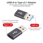 3 cái adapter USB-C / Type-C cái sang USB 3.0 đực hợp kim nhôm, hỗ trợ sạc & truyền dữ liệu, USB 3.0