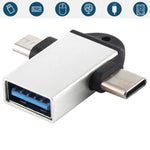 Bộ chuyển đổi OTG đa chức năng USB 3.0 cái sang USB-C / Type-C đực + Micro USB đực có lỗ móc dây