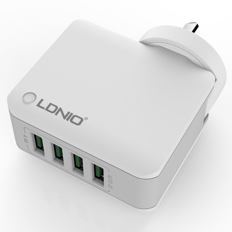 Bộ sạc du lịch thông minh LDNIO A4403 4.4A 4 cổng USB, phích cắm EU, SAS5293AU, SAS5293EU, SAS5293UK, SAS5293US