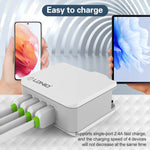 Bộ sạc du lịch thông minh LDNIO A4403 4.4A 4 cổng USB, phích cắm EU, SAS5293AU, SAS5293EU, SAS5293UK, SAS5293US