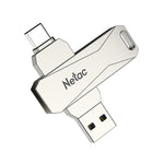 USB Netac U782C 128GB USB-C / Type-C + USB 3.0, ổ flash xoay 360 độ hợp kim kẽm OTG U Disk, 128GB