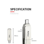 USB Netac U782C 128GB USB-C / Type-C + USB 3.0, ổ flash xoay 360 độ hợp kim kẽm OTG U Disk, 128GB