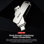 USB Netac U782C 128GB USB-C / Type-C + USB 3.0, ổ flash xoay 360 độ hợp kim kẽm OTG U Disk, 128GB
