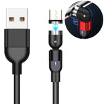 Cáp Sạc Nam Châm Dệt Nylon USB Sang Micro USB 1m 2A Xoay, 1m Micro USB