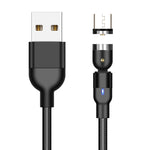 Cáp Sạc Nam Châm Dệt Nylon USB Sang Micro USB 1m 2A Xoay, 1m Micro USB