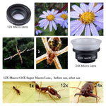 Ống kính điện thoại di động đa năng 2 trong 1 APEXEL APL-24X-H 12X & 24X Macro với nắp che ống kính
