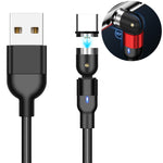 Cáp sạc từ USB sang USB-C / Type-C bện nylon dài 1m, dòng ra 2A, có thể xoay và nam châm, 1m Type-C