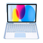 Bao da máy tính bảng bàn phím cảm ứng Bluetooth họa tiết da cừu YA10B-A có ngăn đựng bút cho iPad 11 2025 / thế hệ 10 10.9 2022, YA10B-A