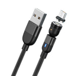 Cáp sạc đồng bộ dữ liệu nam USB sang Micro USB 540 độ xoay có nam châm 3A dài 1m, Micro USB 1m