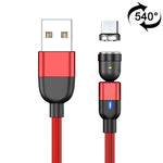 Cáp sạc đồng bộ dữ liệu nam USB sang Micro USB 540 độ xoay có nam châm 3A dài 1m, Micro USB 1m