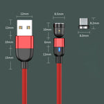 Cáp sạc đồng bộ dữ liệu nam USB sang Micro USB 540 độ xoay có nam châm 3A dài 1m, Micro USB 1m