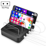 Bộ sạc thông minh 45W PD USB-C / Type-C + 18W PD USB-C / Type-C + 18W QC 3.0 USB + cổng USB với viền tháo rời, phích cắm EU, 016PD phích cắm EU