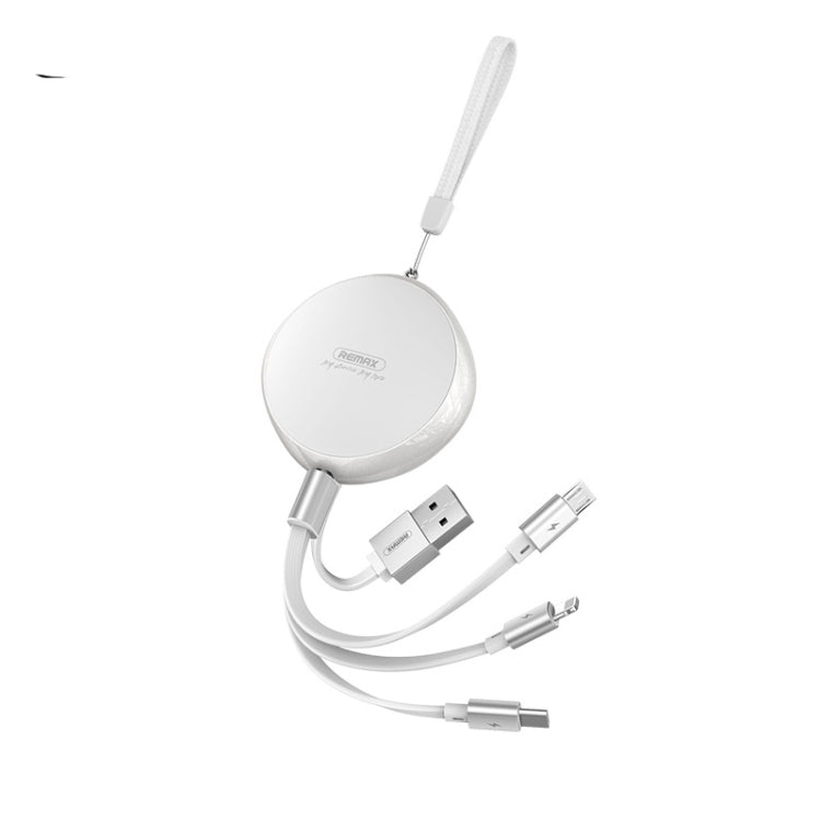 REMAX RC-185th 3 trong 1 2.1A USB sang 8 Pin + USB-C / Type-C + Micro USB Dây sạc dữ liệu thu phóng Sury Series