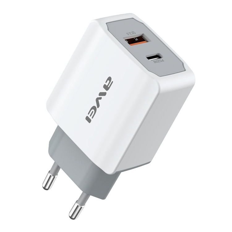 Bộ sạc du lịch sạc nhanh awei PD4 20W PD Type-C + QC 3.0 USB kèm cáp dữ liệu, phích cắm EU