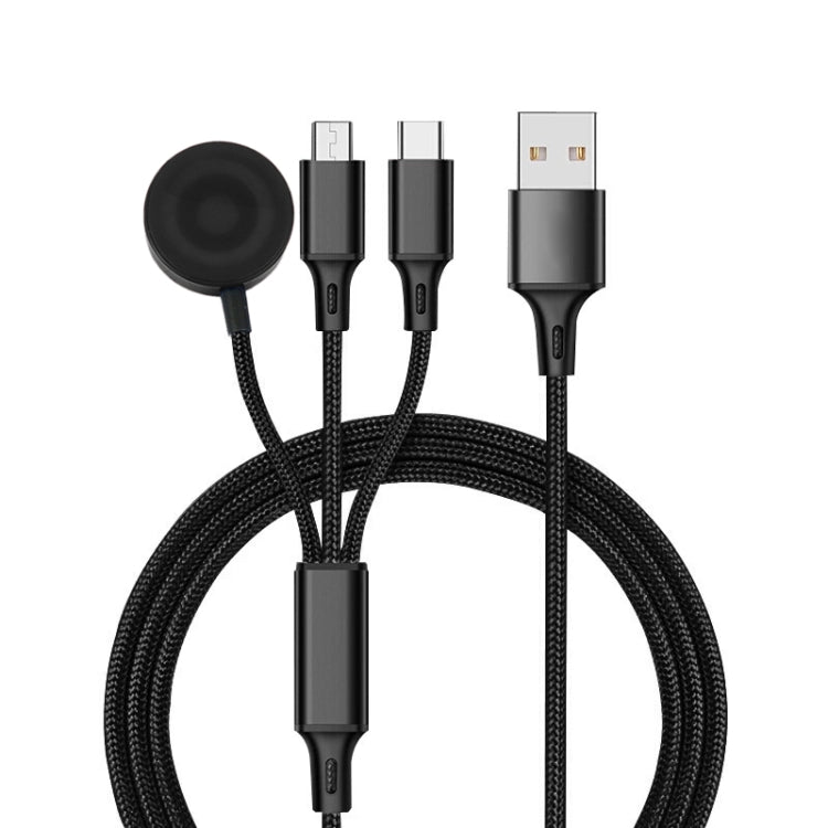 Dây sạc đa năng 3 trong 1 8 Pin + Type-C / USB-C + đế sạc từ tính cho iPhone / Apple Watch, chiều dài: 1m, 3 trong 1