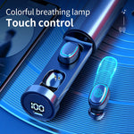 Tai nghe Bluetooth True Wireless C1 Bluetooth 5.0 TWS với màn hình kỹ thuật số cảm ứng hình ống tròn kèm hộp sạc, ống tròn