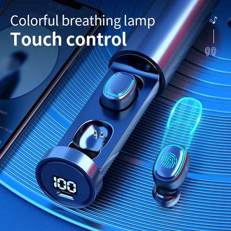 Tai nghe Bluetooth True Wireless C1 Bluetooth 5.0 TWS với màn hình kỹ thuật số cảm ứng hình ống tròn kèm hộp sạc, ống tròn