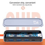 Dock đa chức năng ROCK RT16 5 trong 1 Type-C / USB-C sang HDMI + 4 cổng USB 3.0, bộ chuyển đổi mở rộng HUB, RT16