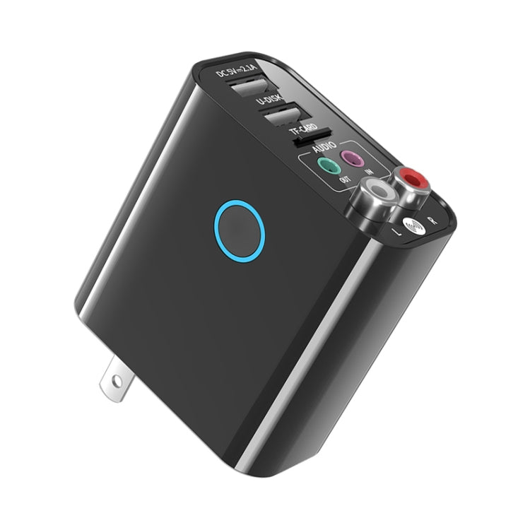 Bộ phát thu âm thanh Bluetooth 5.0 K16 2 trong 1 cổng ra kép 3.5mm AUX + RAC kèm điều khiển từ xa, phích cắm US, phích cắm US