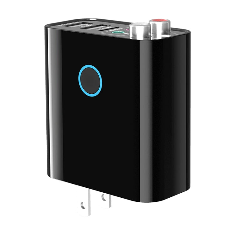 Bộ phát thu âm thanh Bluetooth 5.0 K16 2 trong 1 cổng ra kép 3.5mm AUX + RAC kèm điều khiển từ xa, phích cắm US, phích cắm US