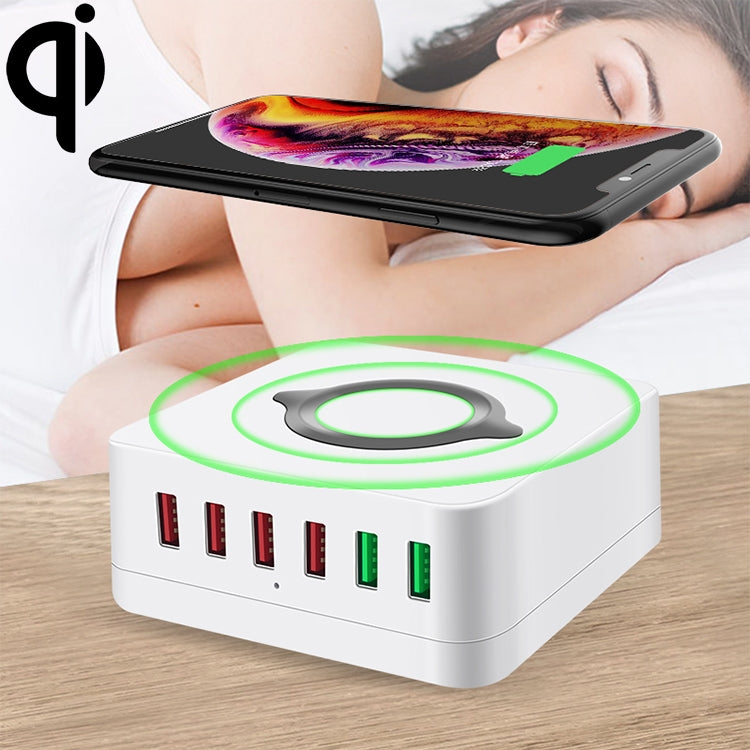 Trạm sạc không dây đa năng 7 trong 1 E6, đế giữ ổ cắm USB thông minh