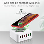 Trạm sạc không dây đa năng 7 trong 1 E6, đế giữ ổ cắm USB thông minh