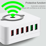 Trạm sạc không dây đa năng 7 trong 1 E6, đế giữ ổ cắm USB thông minh