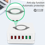 Trạm sạc không dây đa năng 7 trong 1 E6, đế giữ ổ cắm USB thông minh
