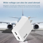 Bộ sạc du lịch IVON AD38 5V 2.1A hai cổng USB, phích cắm Mỹ, AD38