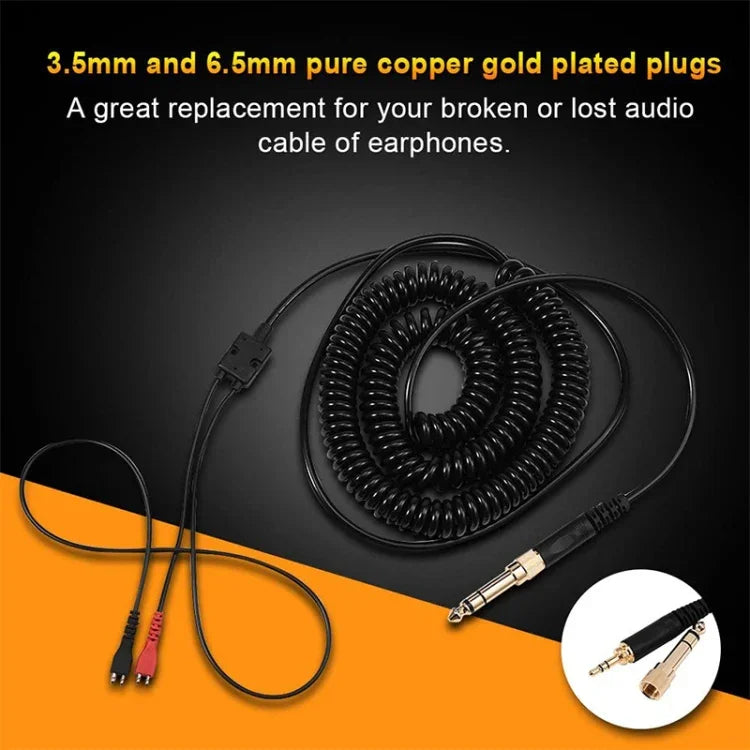 ZS0095 Cáp lò xo tai nghe cho Sennheiser HD25 / HD560 / HD540 / HD430 / HD250, chiều dài cáp: 1.5m-5m, ZS0095