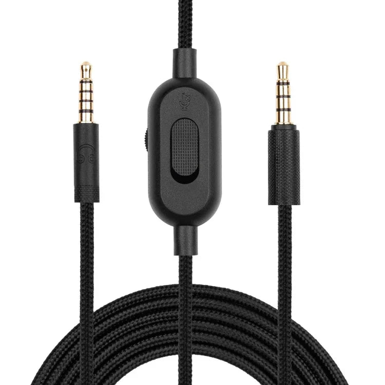 ZS0159 Cáp âm thanh tai nghe chơi game 3.5mm đực sang đực có điều khiển dây cho Logitech G433 / G233 / G Pro / G Pro X, chiều dài cáp: 2m