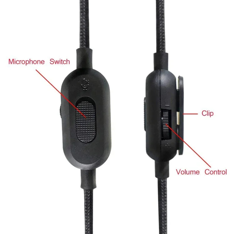 ZS0159 Cáp âm thanh tai nghe chơi game 3.5mm đực sang đực có điều khiển dây cho Logitech G433 / G233 / G Pro / G Pro X, chiều dài cáp: 2m